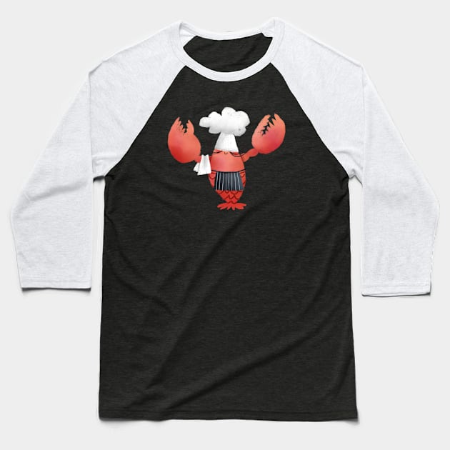 Lobster Chef Baseball T-Shirt by Geeksarecool